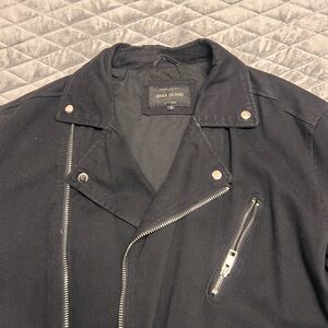 River Island Men's Black Jacket with Silver Details